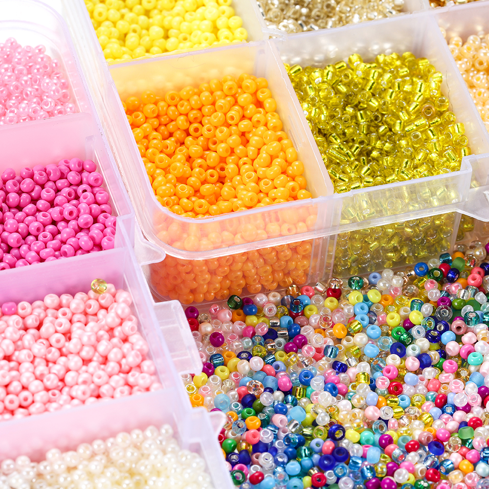 Hộp Hạt Thủy Tinh Tròn 8 Ngăn Làm Trang Sức / Đồ Thủ Công