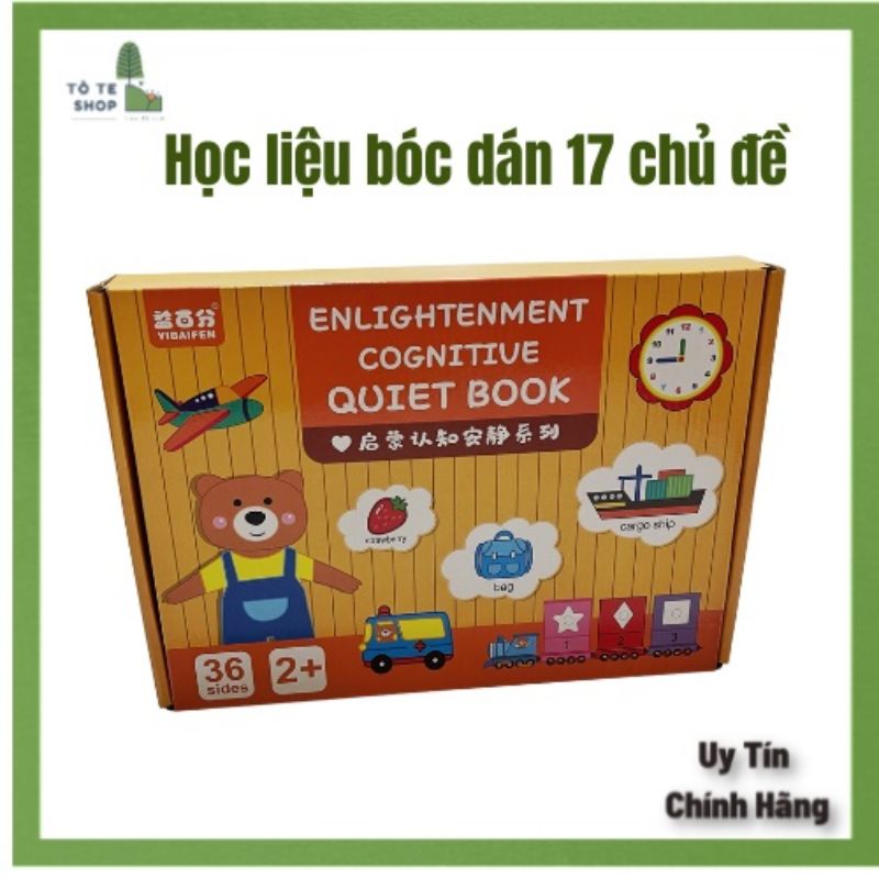 Học Liệu Bóc Dán 17 Chủ Đề, Đồ Chơi Giáo Dục Sớm Cho Bé, Bảng Bận Rộn Quiet Book, Busy Board, Bóc Dán Cho Bé 2-6 tuổi