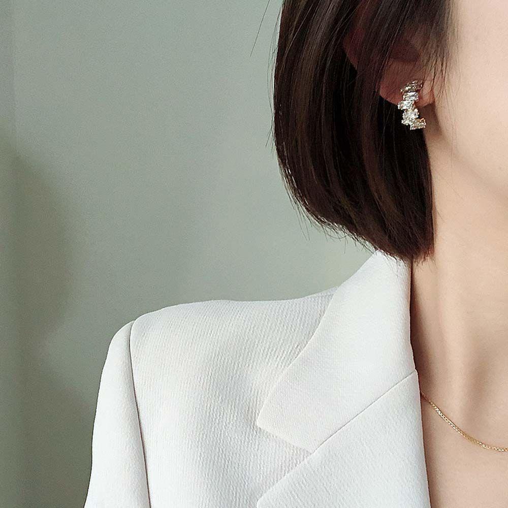 Khuyên Tai Dạng Kẹp Không Cần Lỗ Thanh Lịch|Khuyên Kẹp Vành Tai Đính Đá Nhiều Màu Sắc|Khuyên Tai Dạng Kẹp Đính Đá Zircon Sang Trọng