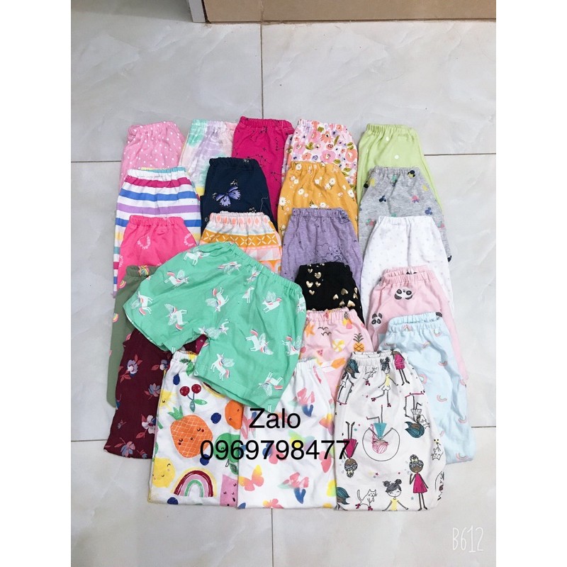 quần đùi cotton cho bé Size từ 6-20kg bán theo combo 10 quần 1 sét đóng lố trai gái riêng