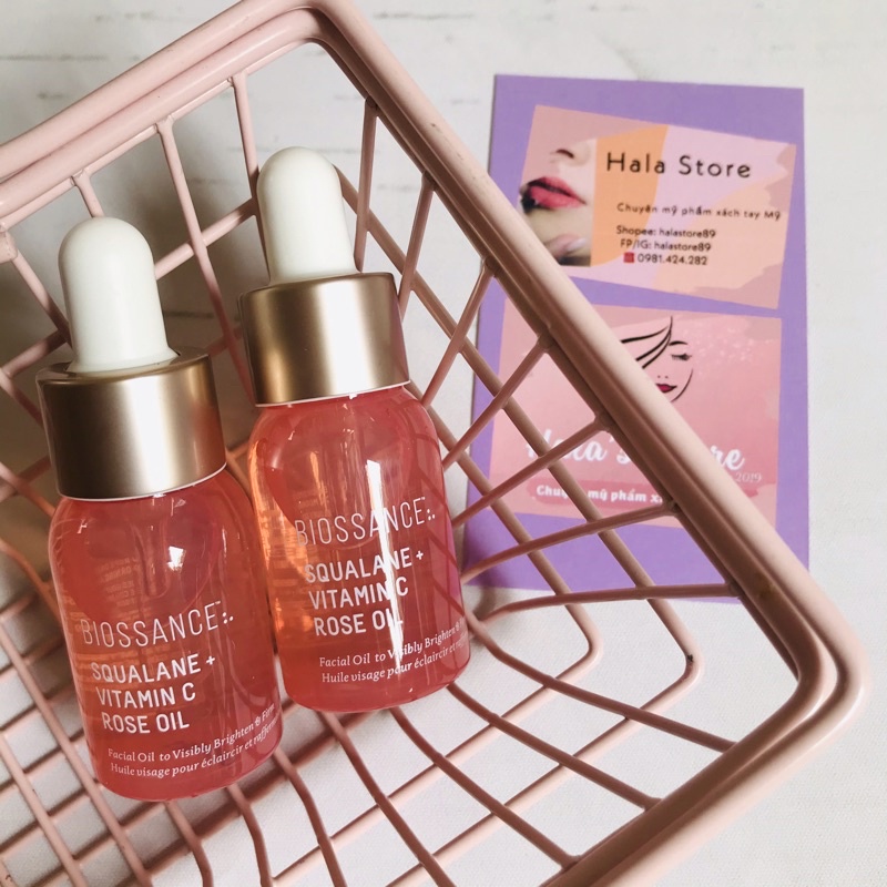 Biossance ✨ Dầu dưỡng da hữu cơ Squalene Vitamin C Rose Oil