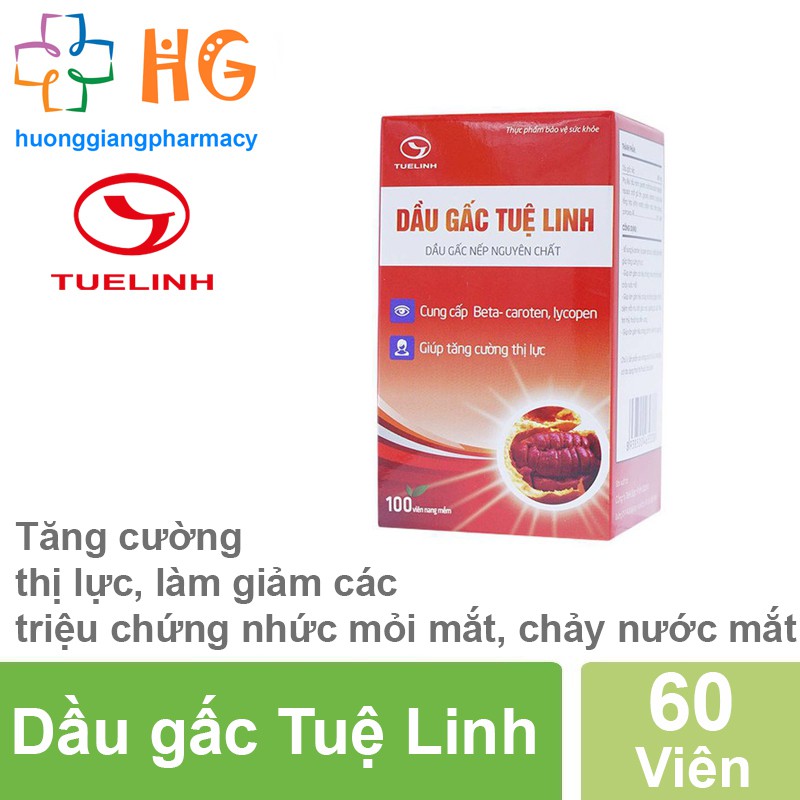 Dầu Gấc Tuệ Linh - Sáng mắt đẹp da, chống lão hóa (Lọ 60 viên)