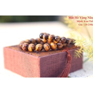 Vòng tay mắt hổ vàng nâu-mệnh kim thổ