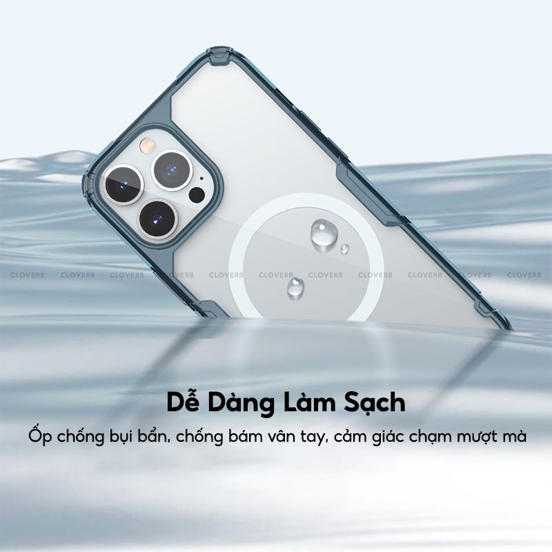Ốp NILLKIN Nature TPU Pro, Viền TPU Mềm Chống Sốc, Lưng PC Cứng Trong Suốt Hỗ Trợ  Sạc Không Dây