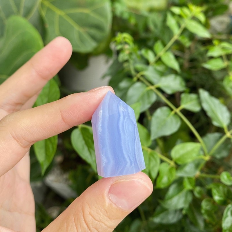 ĐÁ MÃ NÃO VÂN XANH LAM - Trụ, tumbled, cabochon tự nhiên - BLUE LACE AGATE NATURAL HEALING POINT/ TUMBLED/ CABOCHON