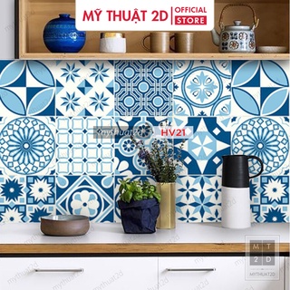 Set 60 ô decal gạch bông phong cách châu âu - size ô 20cm_HV21