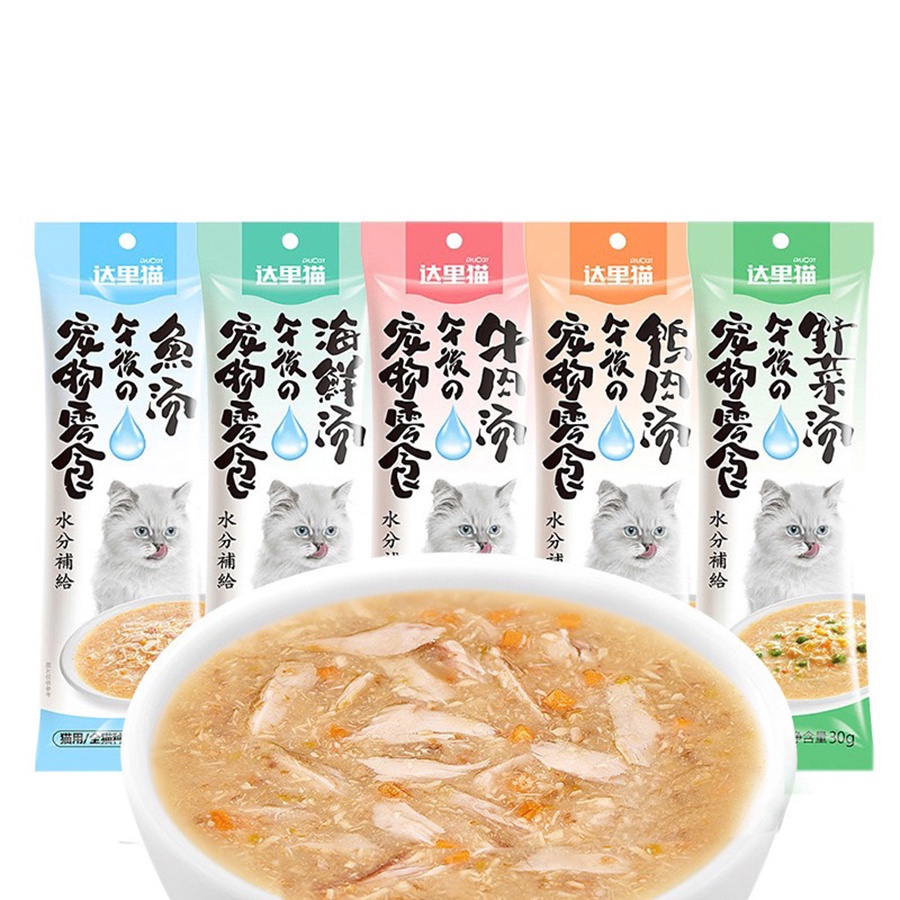 Soup hải sản lỏng DAICAT gói nhỏ 30gr vừa đủ cho Mèo dùng 1 lần, bữa ăn hoàn chỉnh dinh dưỡng cao