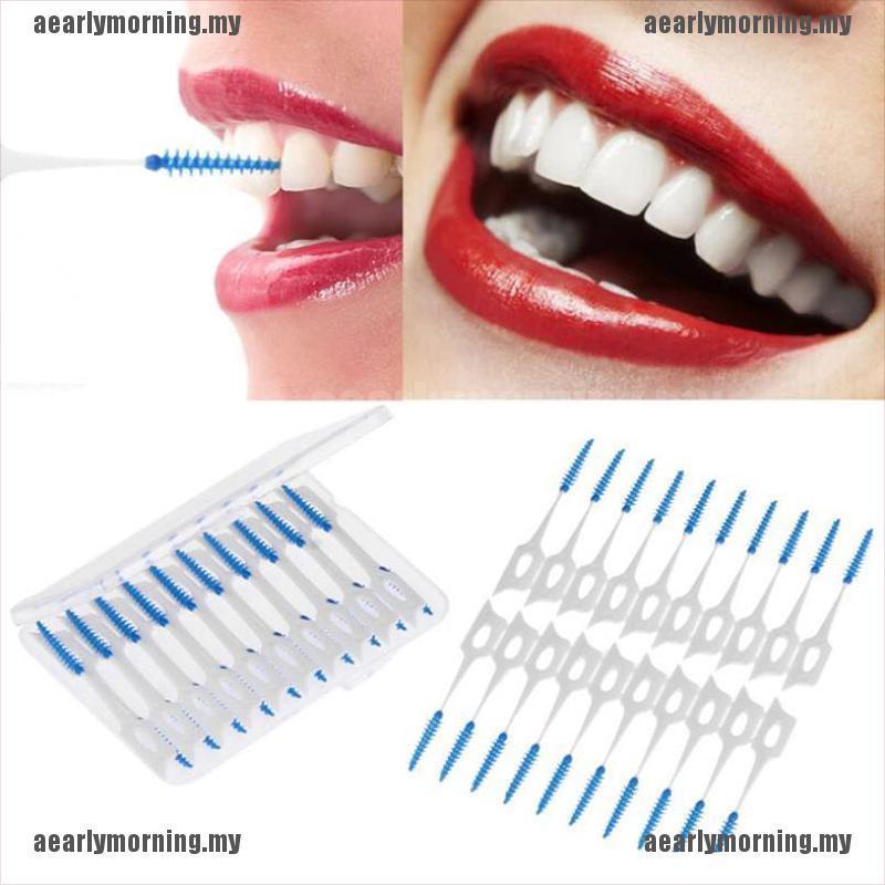 (hàng Mới Về) Bộ 40 Tăm Chỉ Nha Khoa Vệ Sinh Răng Miệng Bằng Nhựa