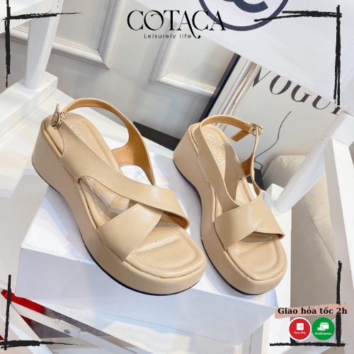 Giày nữ sandal quai chéo đế 6 phân siêu nhẹ, siêu xinh, thời trang dễ phối đồ