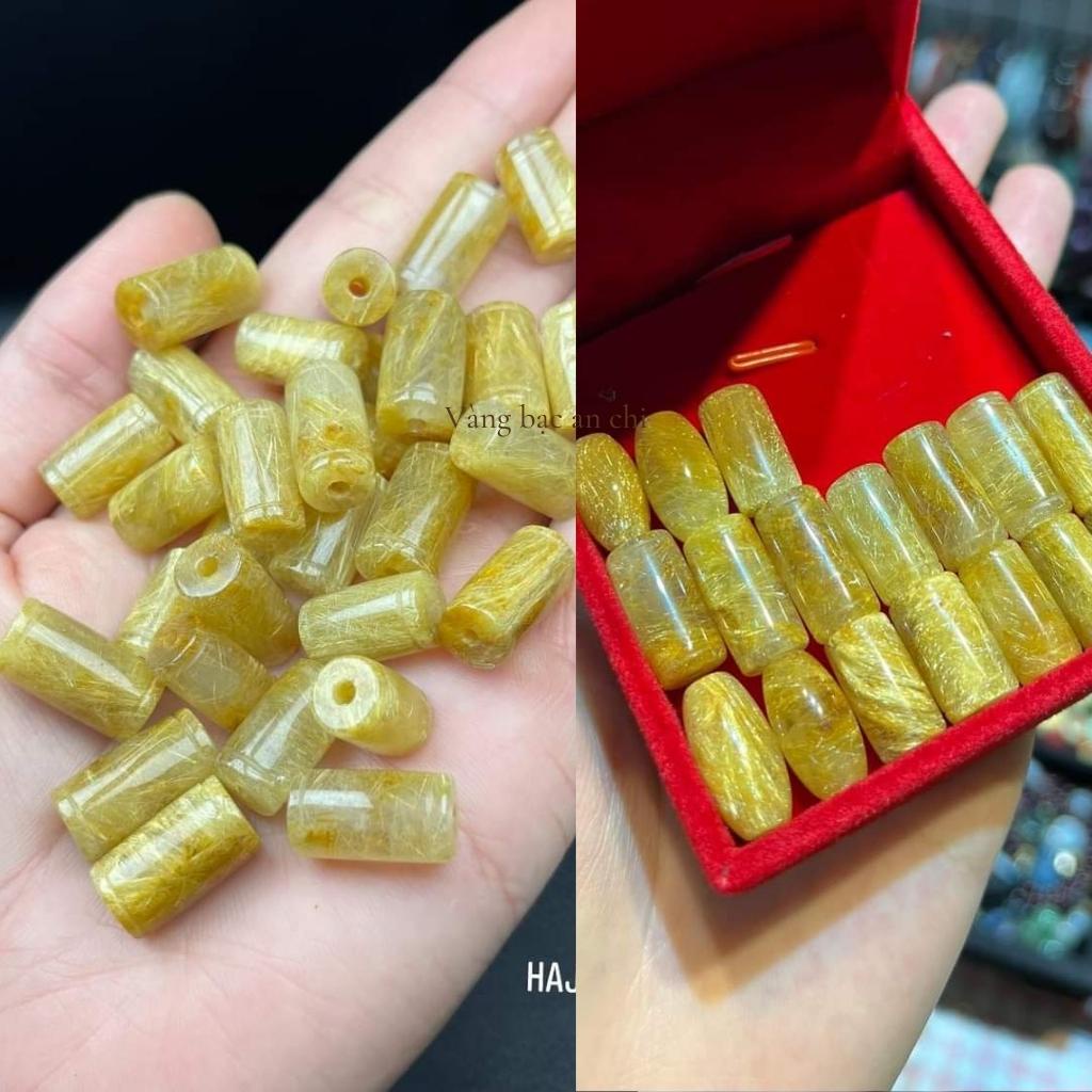 Lu thống tóc vàng mix vòng tay phong thuỷ mệnh thổ / kim, trang sức Anchi jewelry