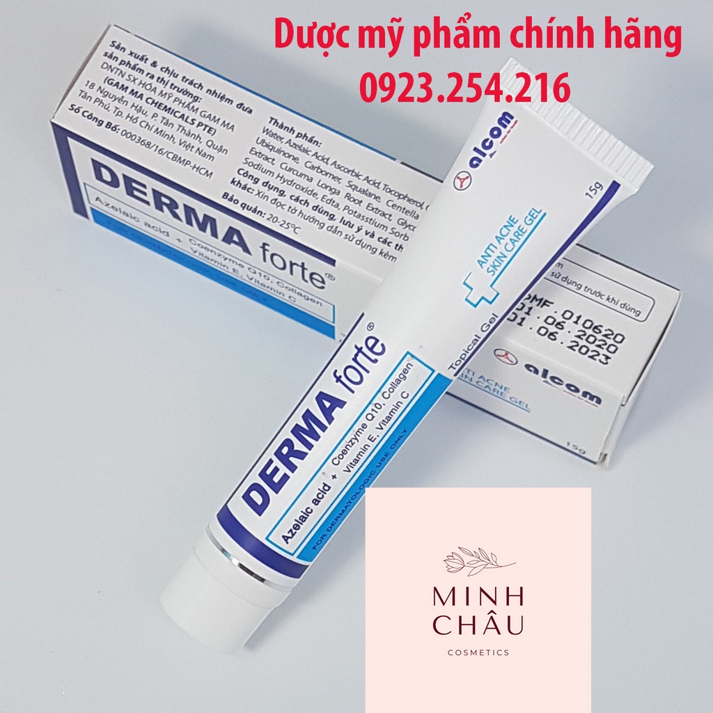 Derma Forte Gel 15g Kem Giảm Mụn Trứng Cá, Ngừa Thâm, Mờ Sẹo, Dưỡng Da