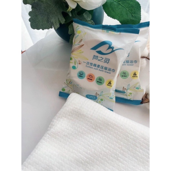 Khăn tắm nén du lịch bằng cotton tiện lợi dùng 1 lần kích thước 70*140cm