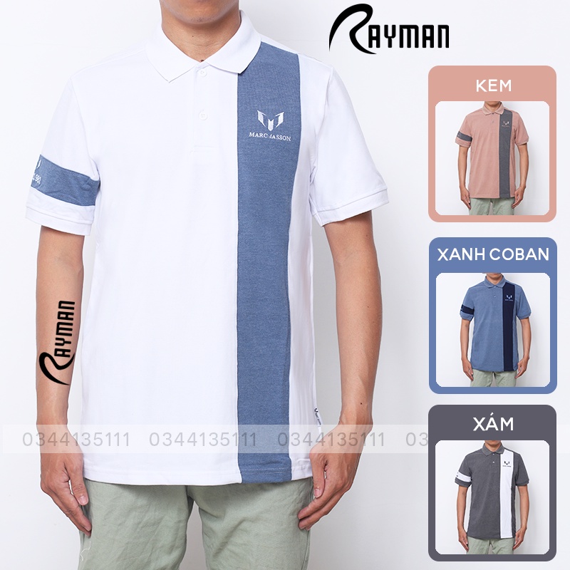 Áo Thun Có Cổ Nam Kẻ Sọc Dọc Phối Màu Đẹp RAYMAN Áo Polo Cá Sấu Tay Ngắn Form Rộng