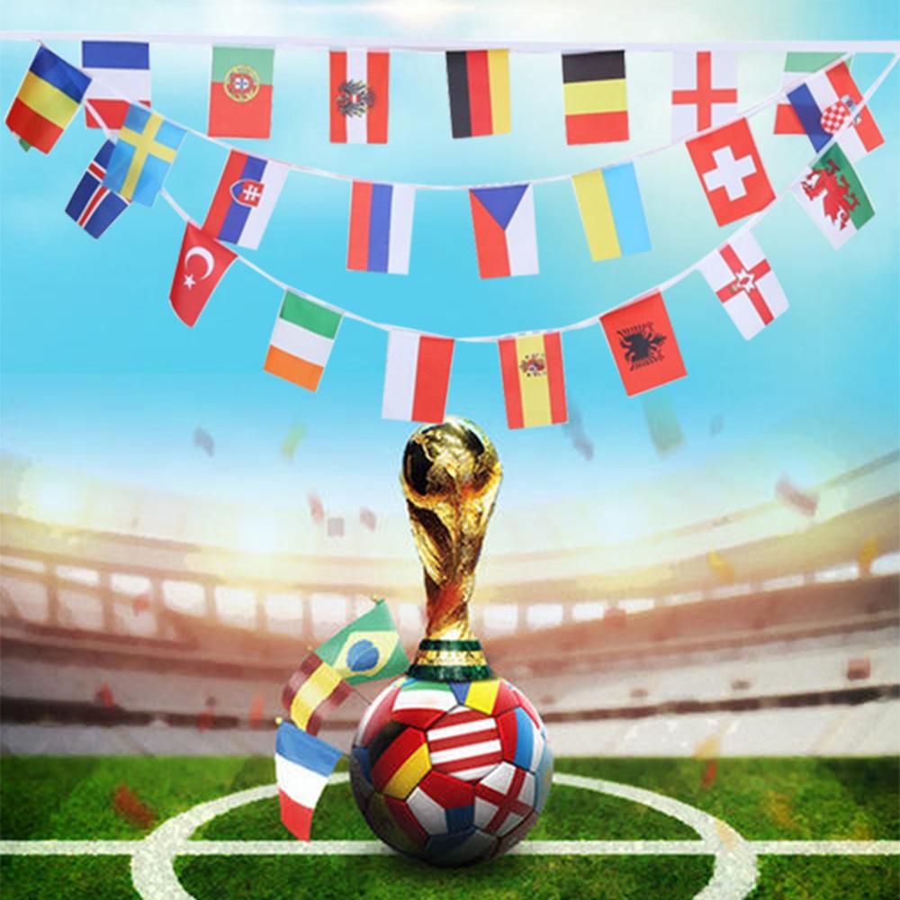 MUVAKO Dây Treo Trang Trí Hình Quả Bóng Đá Euro Cup 2021 6.5M / 8.5M Bằng Đồng Thau Màu Sắc Tươi Sáng 24