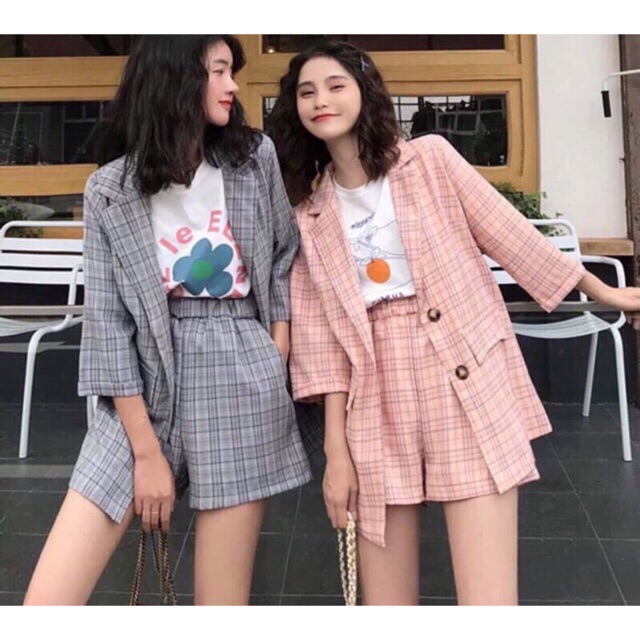 HN- Set áo blazer kèm quần ( ảnh thật cuối bài )