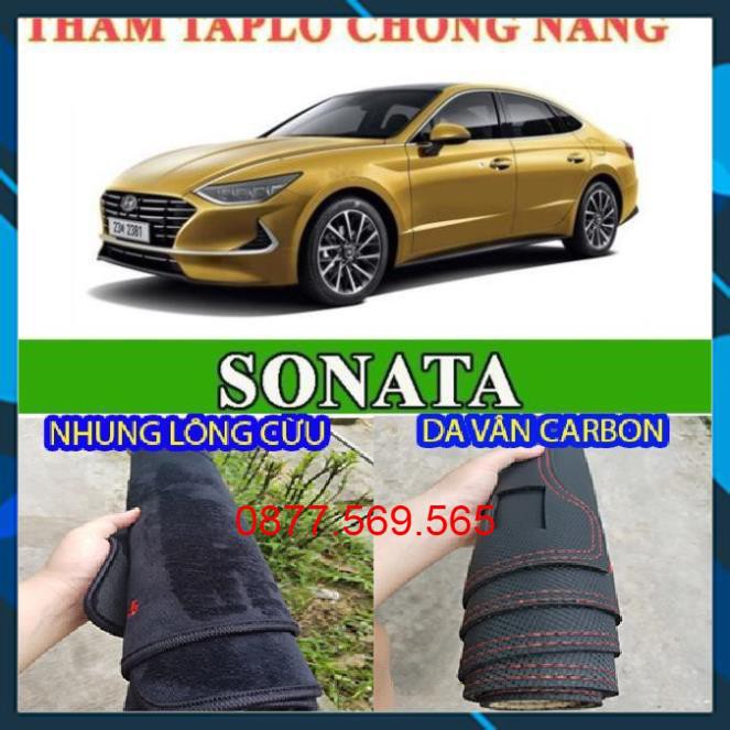 THẢM CHE NẮNG TAPLO SONATA 2021 2020 2019 2018 2017 2016 2010 CAO CẤP.THẢM TAPLO XE HƠI NHUNG LÔNG CỪU DA VÂN CARBON