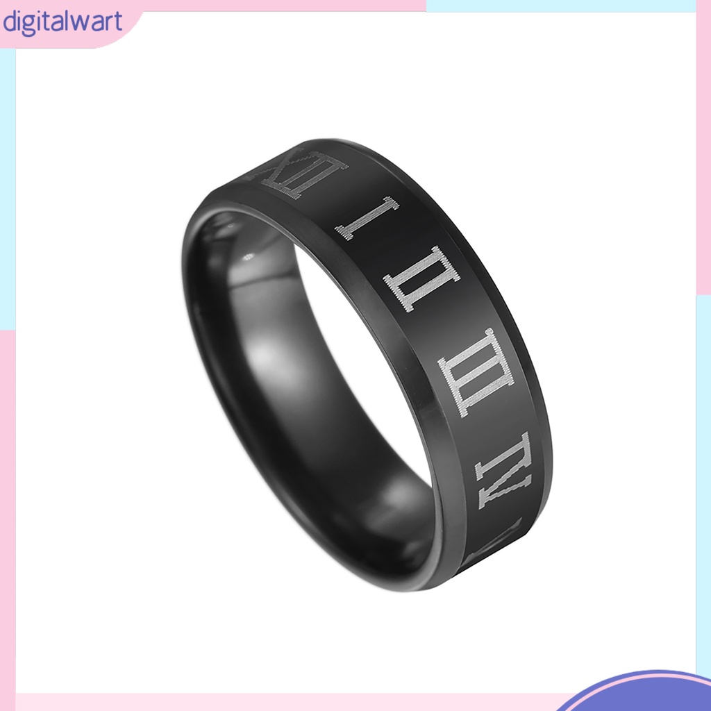 Nhẫn thép không gỉ họa tiết số la mã thời trang