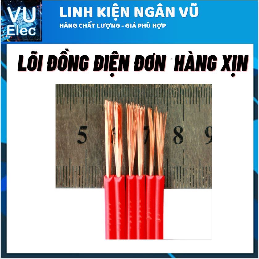 [Hàng xịn] dây điện 1x1.0mm lõi đồng lớn giá 1Met