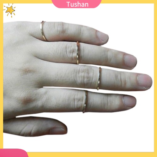 Bộ 5 nhẫn midi hợp kim kiểu dáng thời trang