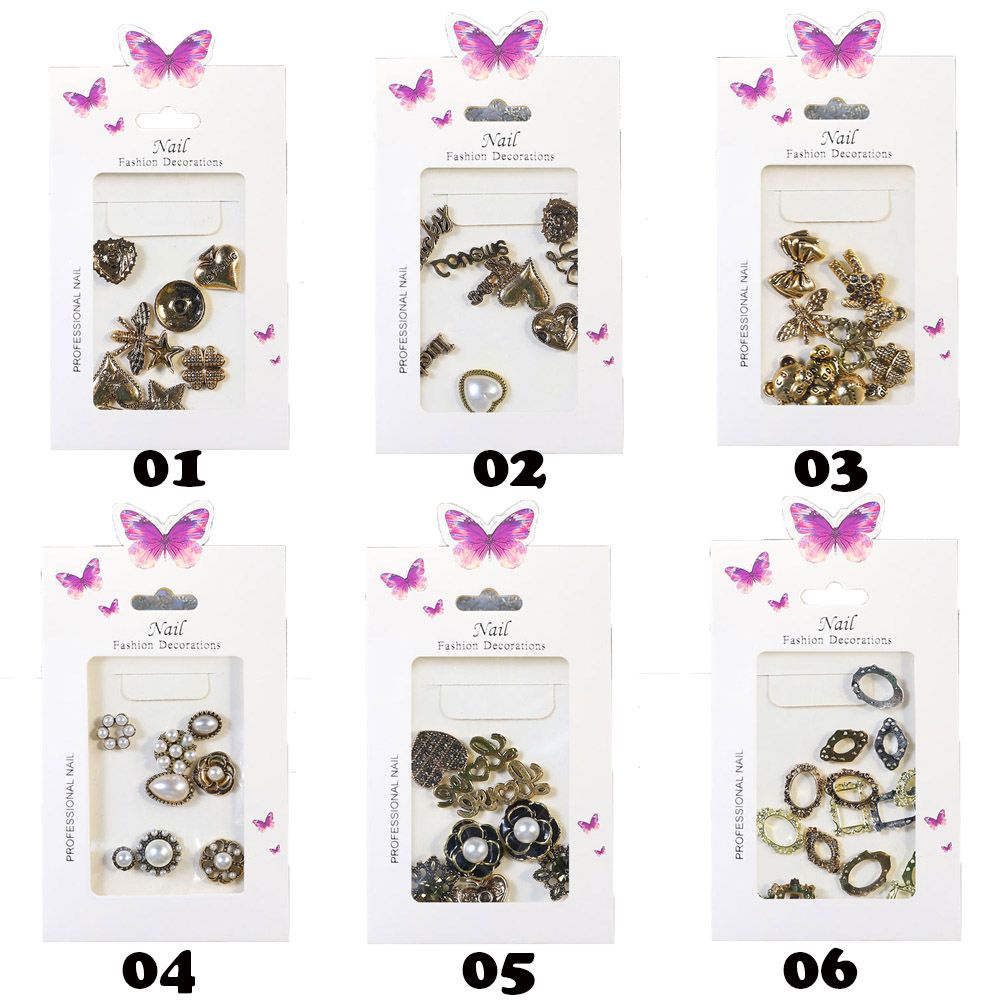 Bộ 10 Khung Ảnh Trang Trí Móng Tay Hình Ngôi Sao Năm Cánh/ Trái Tim/ Chữ Cái Bằng Hợp Kim