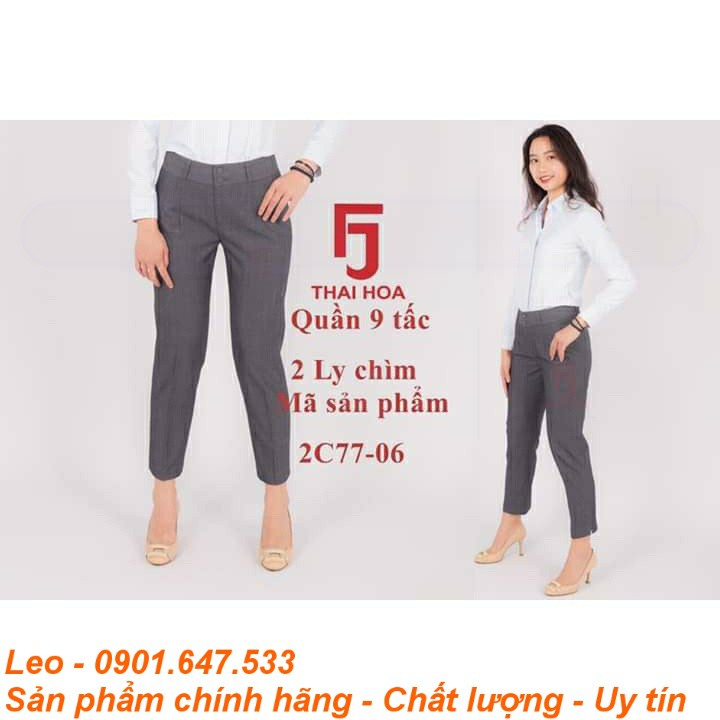 Quần tây 9 tấc cao cấp Thái Hòa 2 Ly chìm 2C-77-06