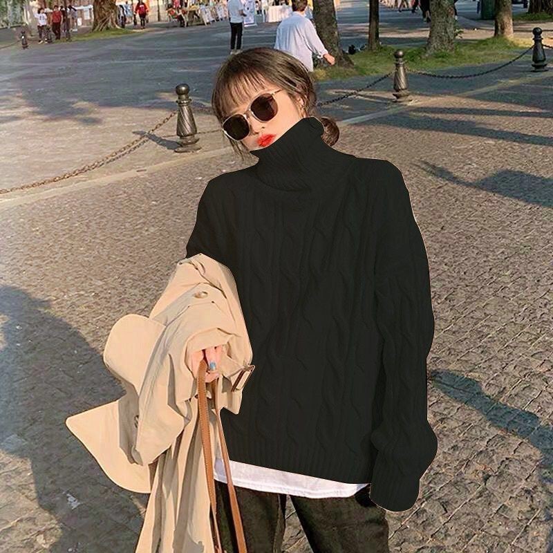 Áo dệt kim áo len tăm cao cổ dày dặn siêu ấm dài tay thời trang HÀN QUỐC 2021 | BigBuy360 - bigbuy360.vn