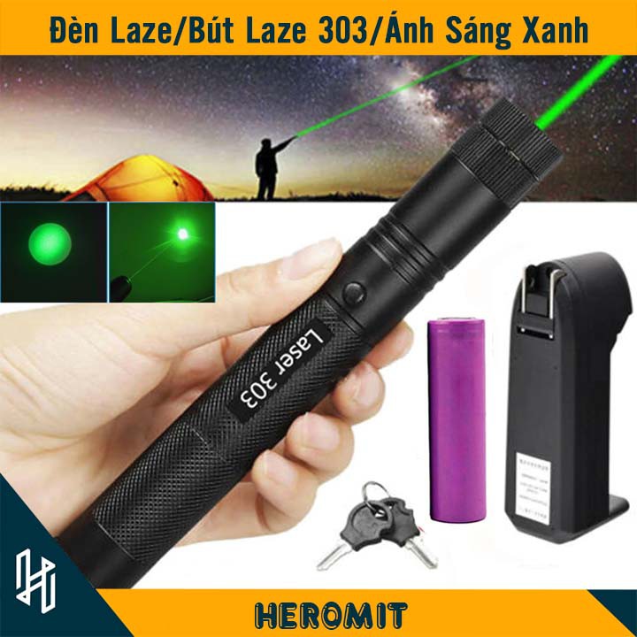 Bút Laser , đèn laze ĐÈN LASER 303 ánh sáng xanh CỰC MẠNH - FullBox