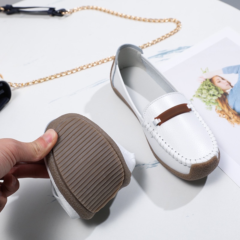 Giày Lười Da Đế Mềm Cho Nữ