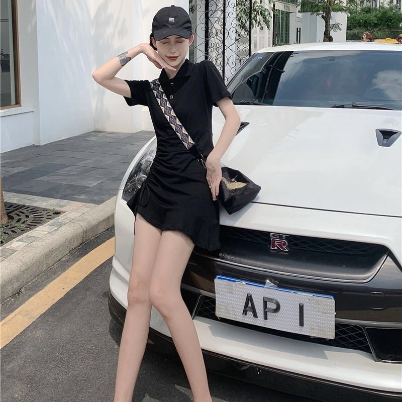 Đầm Y628 39 dài tay lưng cao phối dây rút xinh xắn dành cho nữ