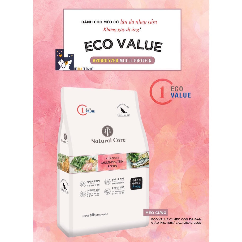 URBAN_NATURAL CORE ECOC1_HẠT HỮU CƠ ĐA ĐẠM CHO MÈO MỌI LỨA TUỔI