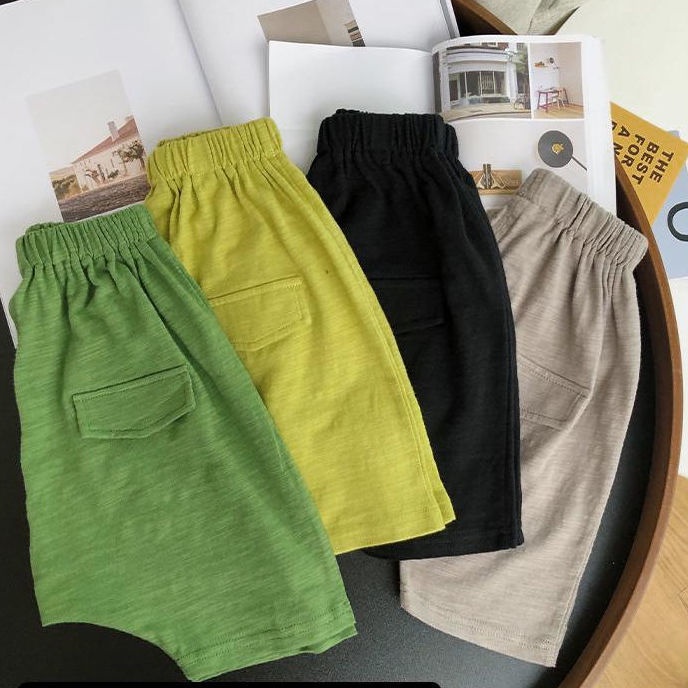 [Babycat Hàng Có Sẵn Bán Chạy Quần Short Harem Cotton Dáng Rộng Phong Cách Nhật Hàn Thời Trang Mùa Hè Giản Dị Dành Cho Bé Trai