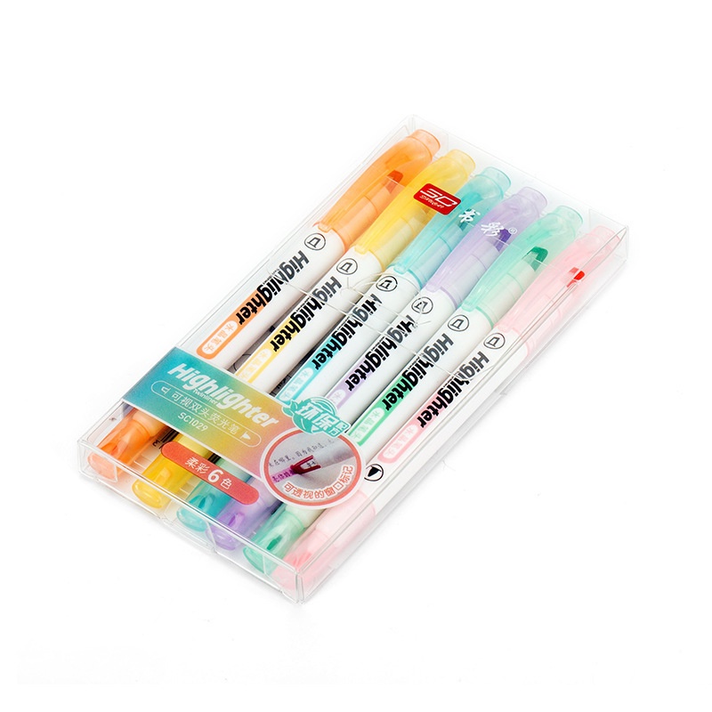 Set 6 Bút Đánh Dấu Hai Đầu 1 Đầu / 6 Màu Khác Nhau Dùng Để Đánh Dấu Trang Trí Album Ảnh/Album Ảnh DIY