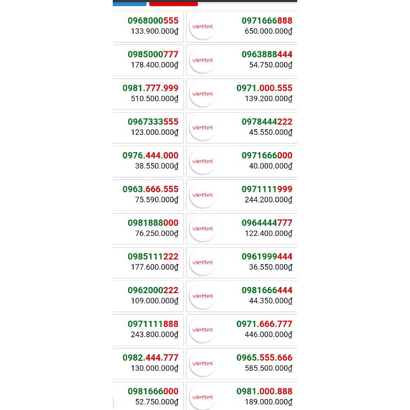 bán sim số đẹp viettel đầu 03 08  09 ngẫu nhiên giá rẻ