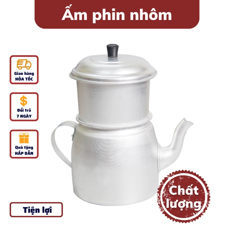 phin pha cà phê ấm pha cà phê nhôm 100 gram có lọc ủ cà phê có ấm và vòi rót tiện lợi cao cấp đảm bảo sử dụng tại nhà