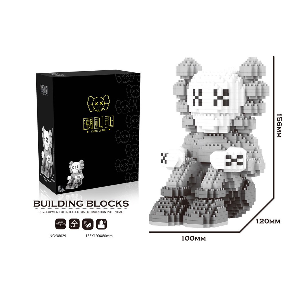 Lego nano block CHAOLI Kaws ngồi 38029 - 38034 Xếp hình nanoblock CHAOLISHE