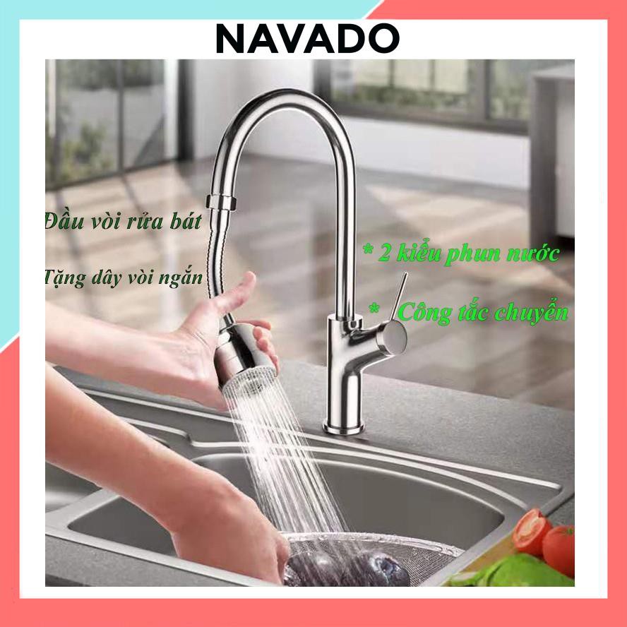 Đầu Vòi Rửa Chén Bát thông minh Xoay 360 độ tăng áp đa năng DGVN01 NAVADO