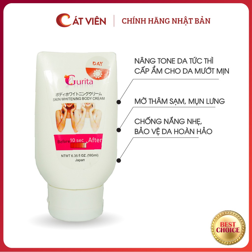 Kem dưỡng trắng da, nâng tone tức thì, cấp ẩm, chống lão hoá da toàn thân Gurita Nhật Bản - Kem body ngày | BigBuy360 - bigbuy360.vn