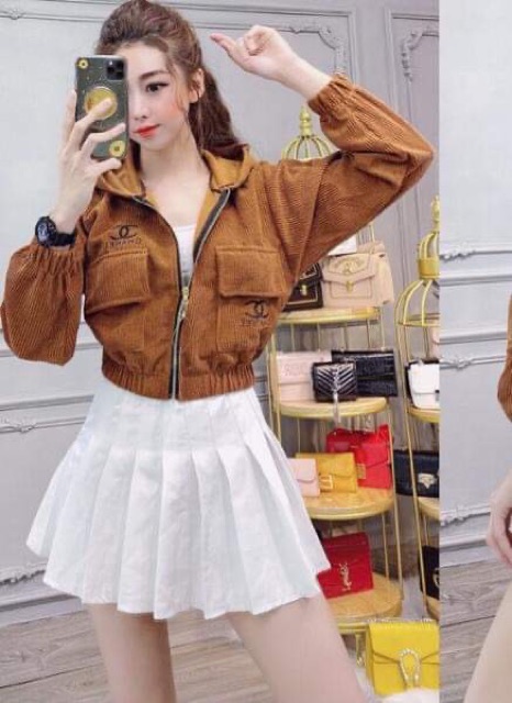 [Mã WASTMAY giảm 15% tối đa 30K đơn 150K] Áo khoác bomber kaki nhung tăm kéo khoá mũ | BigBuy360 - bigbuy360.vn