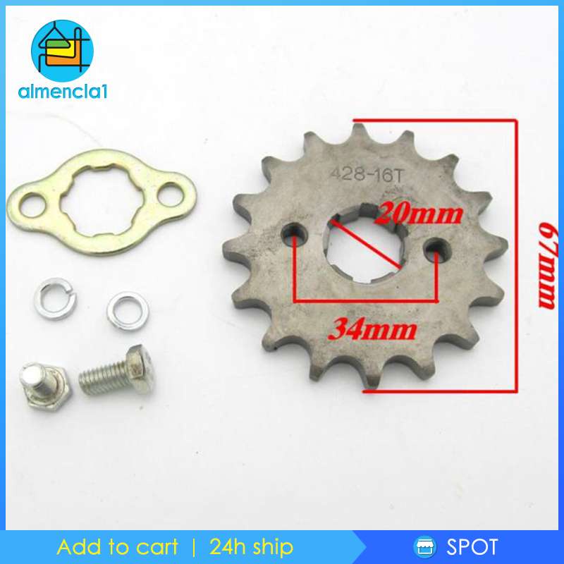 Set bánh xích trước 16 răng 428 cho xe đạp địa hình ATV Pit Trail Quad Buggy