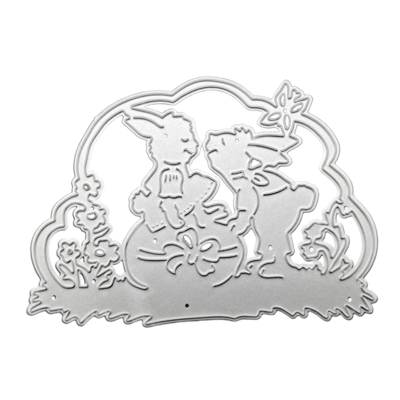 Khuôn Cắt Giấy Kim Loại Hình Thỏ Phục Sinh Xinh Xắn