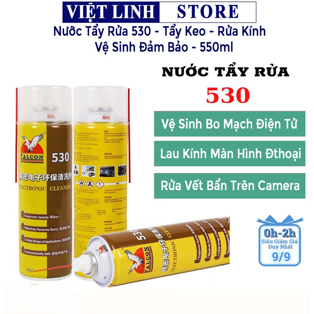 Nước tẩy rửa Falcon 530 - Lau máy linh kiện, tẩy rửa màn hình, kính phụ kiện - Lau Kính - Việt Linh Store