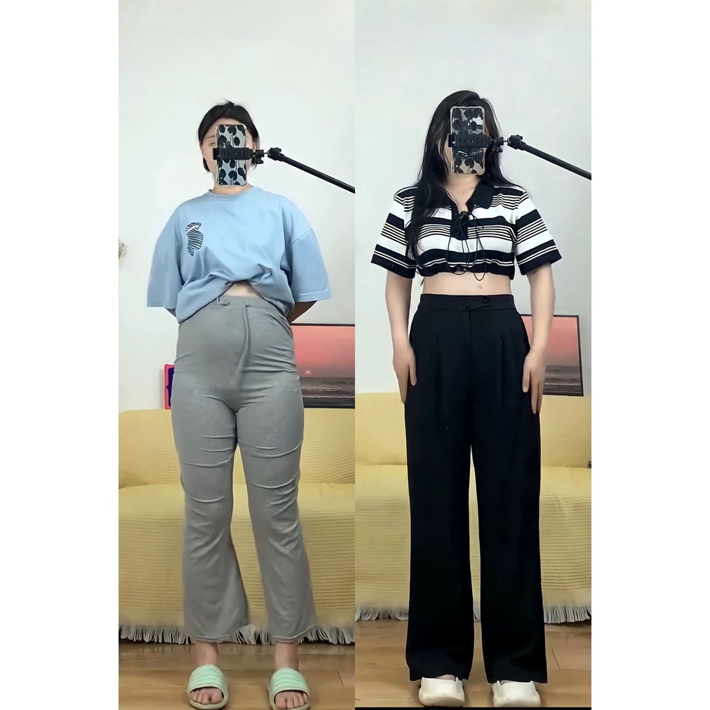 Quần vải suông BIGSIZE 55-95KG khuy ngang M7050 [BOON BOON BIGSIZE]