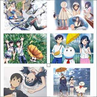 Set 6 Tấm Poster Áp Phích Anime Đứa Con Của Thời Tiết - Tenki no Ko - Weathering with You By AnimeX