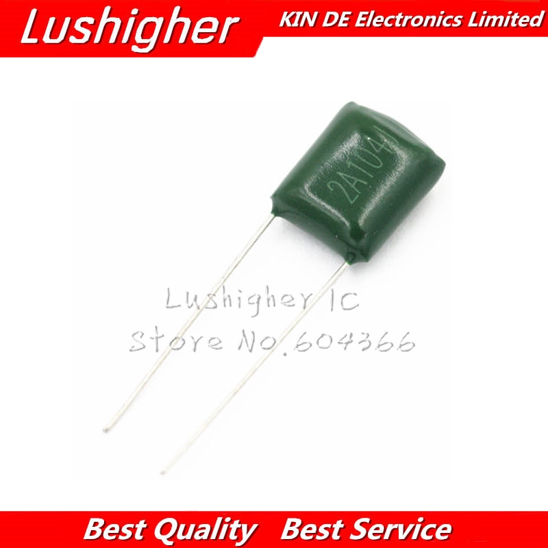 Bộ 50 2A104J 2A104 100V 0.1UF 100nF 2A104 Tụ Điện Phim Polyester