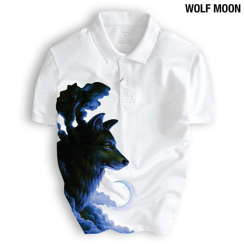 Áo thun POLO nam WOLF MOON mạnh mẽ, chuẩn form, trẻ trung, thanh lịch