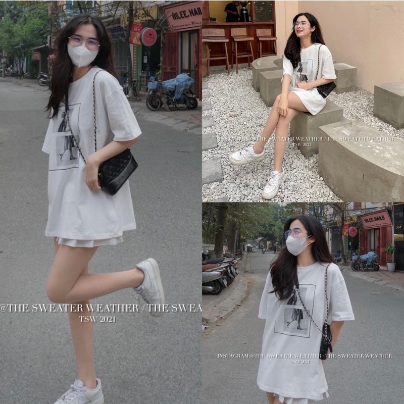 Áo phông nam/nữ oversize siêu rộng, Áo phông dài tay lỡ