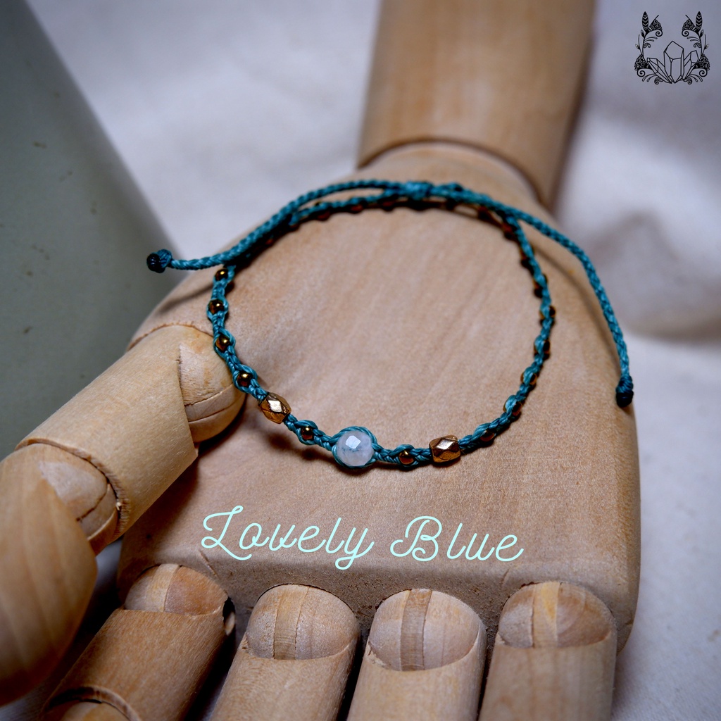 Lovely-Blue  Vòng tay tông xanh, thắt dây handmade dễ thương