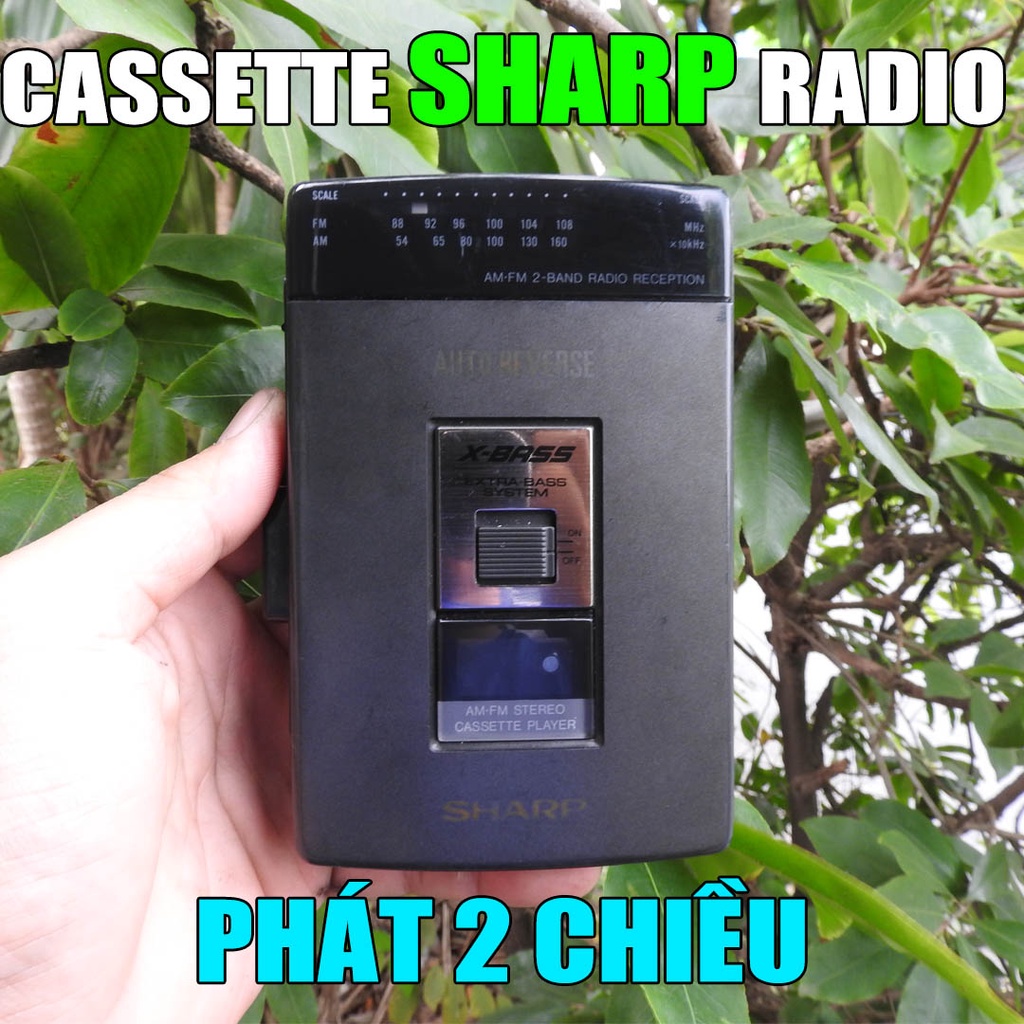 Máy nghe nhạc Cassette SHARP JC-509(GY) phát băng 2 chiều có đài Radio AM FM108 kiểu máy lạ hiếm