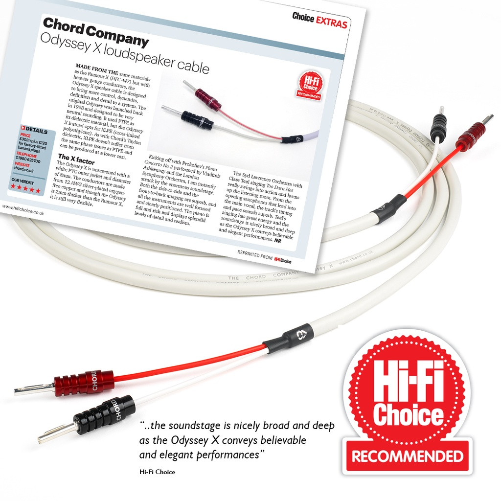 Dây loa cắt mét CHORD Odyssey X speaker cable - 1M