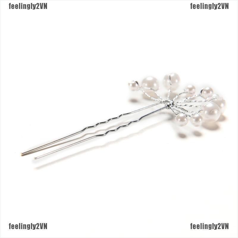 Trâm cài tóc phối hình hoa đính ngọc trai thanh lịch cho nữ